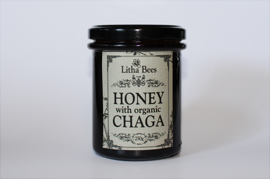 British Honey Infused with Organic Chaga Mushroom, 250g