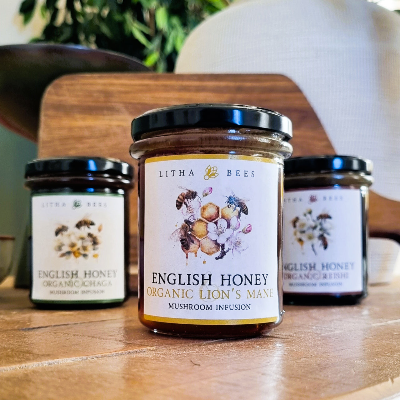 Gift Set of 3  Organic Mushroom Honeys