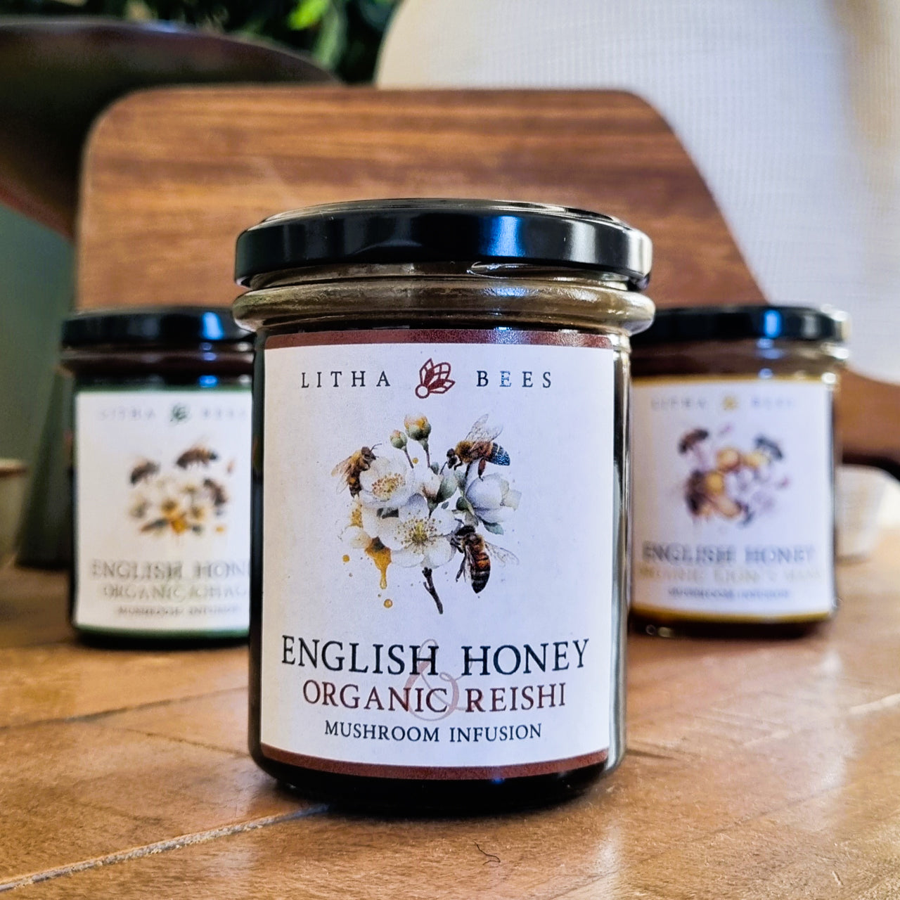 Gift Set of 3  Organic Mushroom Honeys