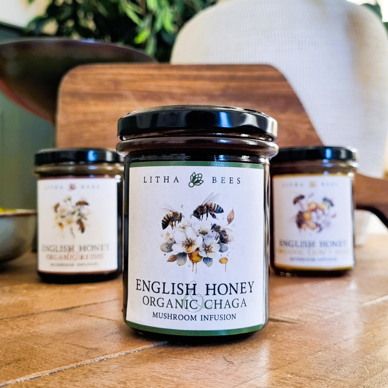 Gift Set of 3  Organic Mushroom Honeys