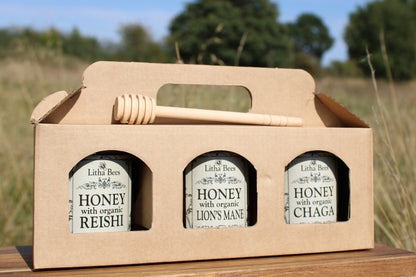 Gift Set of 3 Mushroom Honeys
