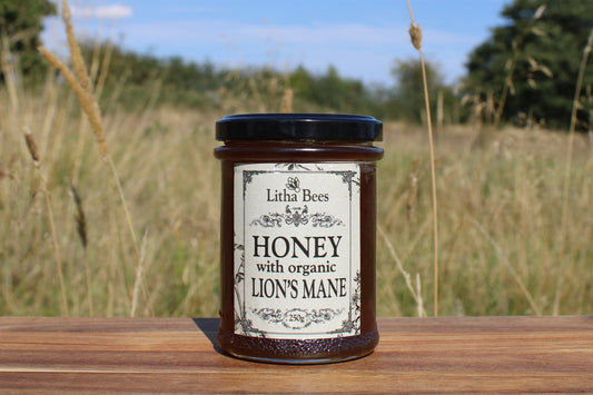 British Honey Infused with Organic Lion's Mane Mushroom, 250g