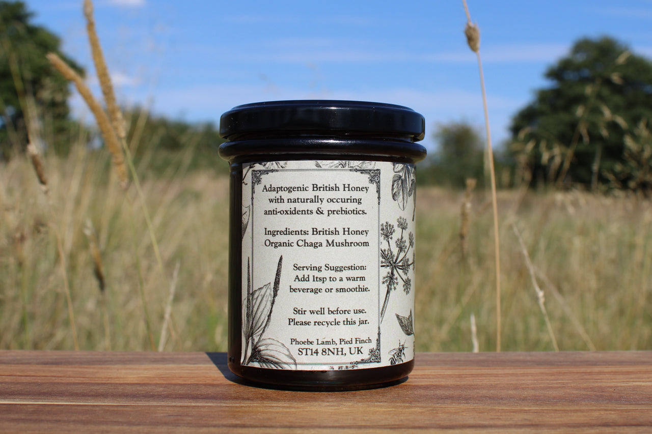 British Honey Infused with Organic Chaga Mushroom, 250g