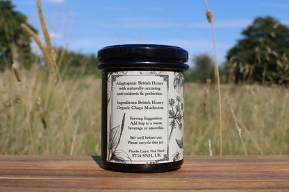 British Honey Infused with Organic Chaga Mushroom, 250g
